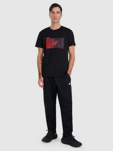 Męski t-shirt z nadrukiem 4F 4FRAW25TTSHM3224 - czarny