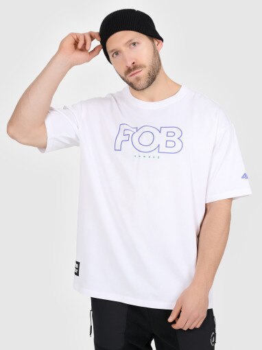  4F Męski tshirt z nadrukiem 4F 4FRAW25TTSHM3478  biały  Biały