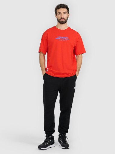 Męski t-shirt z nadrukiem 4F 4FRAW25TTSHM3479 - czerwony