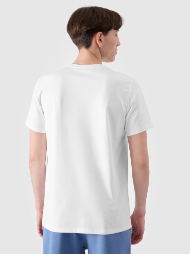 Męski t-shirt z nadrukiem 4F 4FRSS24TTSHM2107 - biały