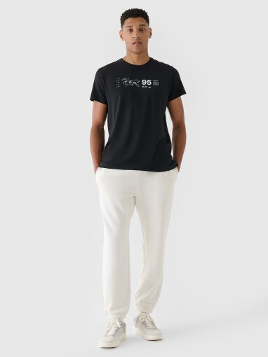 4F Męski tshirt z nadrukiem 4F 4FRSS24TTSHM2482  czarny Czarny