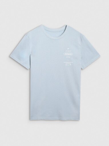 4F Męski tshirt z nadrukiem 4F 4FRSS25TTSHM2688  niebieski Niebieski