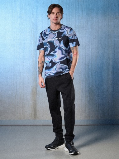 Męski t-shirt z nadrukiem 4F 4FRSS26TTSHM3656 - multikolor