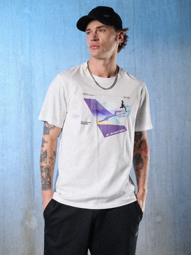  4F Męski tshirt z nadrukiem 4F 4FRSS26TTSHM3661  biały Biały