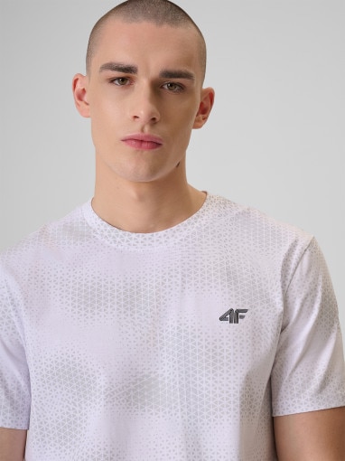 Męski t-shirt z nadrukiem 4F 4FRSS26TTSHM3807 - biały
