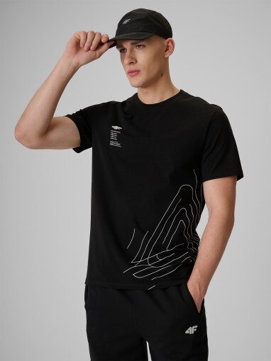 Obrazek dla: 4F Męski tshirt z nadrukiem 4F 4FRSS26TTSHM3809  czarny Czarny