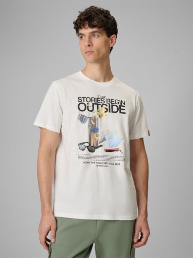 Obrazek dla: 4F Męski tshirt z nadrukiem 4F 4FRSS26TTSHM3811  biały Biały