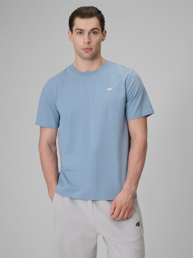  4F Męski tshirt z nadrukiem 4F 4FRSS26TTSHM3818  niebieski Niebieski