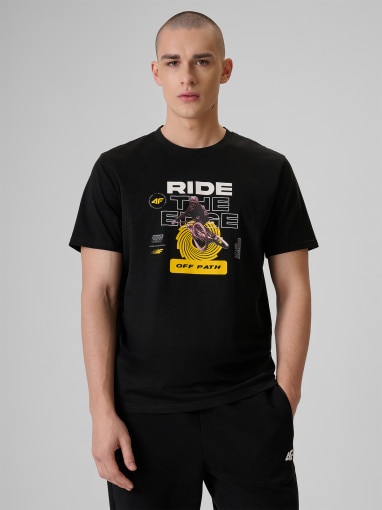 Obrazek dla: 4F Męski tshirt z nadrukiem 4F 4FRSS26TTSHM3874  czarny Czarny