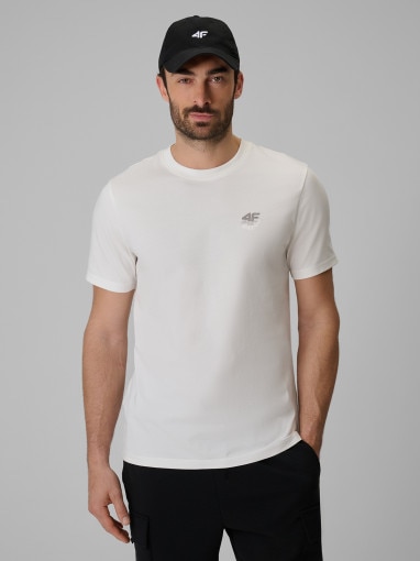 Obrazek dla: 4F Męski tshirt bez nadruku 4F 4FRSS26TTSHM3973  biały Biały