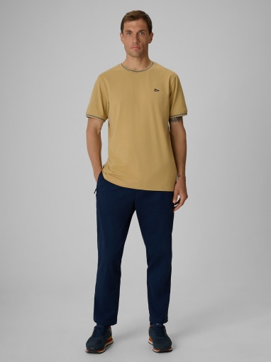 Męski t-shirt z nadrukiem 4F 4FRSS26TTSHM3997 - brązowy