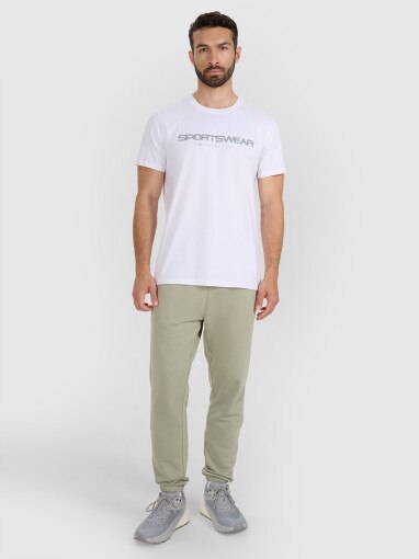 Męski t-shirt z nadrukiem 4F 4FWAW25TTSHM2962 - biały