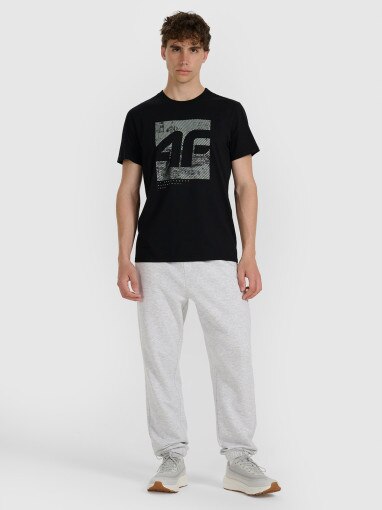 Męski t-shirt z nadrukiem 4F 4FWAW25TTSHM3126 - czarny