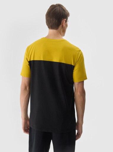 Męski t-shirt z nadrukiem 4F 4FWSS24TTSHM1326 - czarny