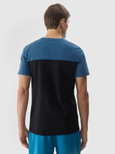 Męski t-shirt z nadrukiem 4F 4FWSS24TTSHM1326 - czarny