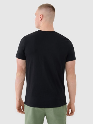 Męski t-shirt z nadrukiem 4F 4FWSS25TTSHM1974 - czarny