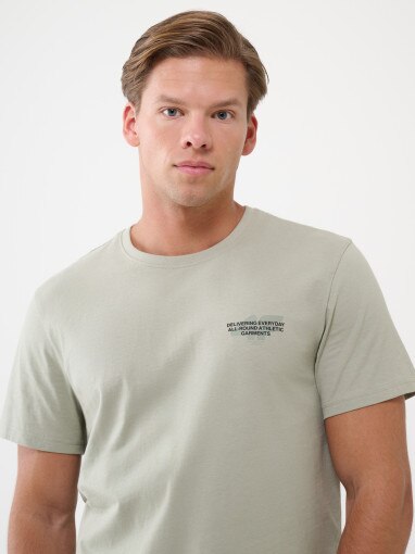 Męski t-shirt z nadrukiem 4F 4FWSS25TTSHM1974 - zielony