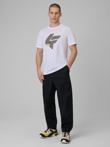 Męski t-shirt z nadrukiem 4F 4FWSS26TTSHM2662 - biały