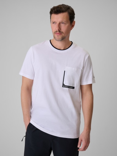  4F Męski tshirt z nadrukiem 4F 4FWSS26TTSHM2663  biały Biały