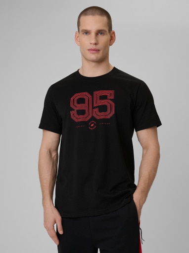  4F Męski tshirt z nadrukiem 4F 4FWSS26TTSHM3327  czarny Czarny