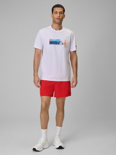 Męski t-shirt z nadrukiem 4F 4FWSS26TTSHM3335 - biały