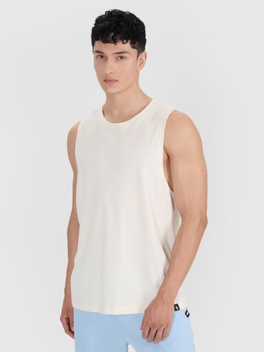 4F Męski tank top 4F 4FRSS25TSLEM223  biały Biały