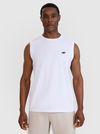 4F Męski tank top 4F 4FWMM00TSLEM125  biały Biały