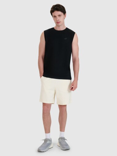 Męski tank top 4F 4FWMM00TSLEM125 - czarny