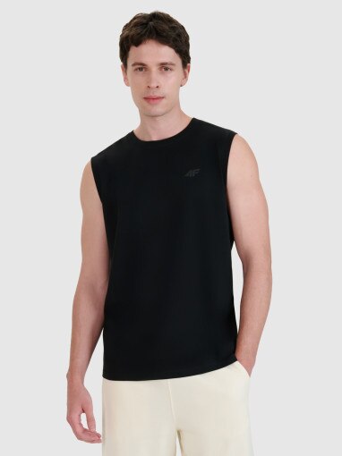 4F Męski tank top 4F 4FWMM00TSLEM125  czarny Czarny