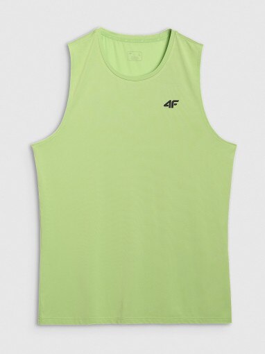 4F Męski tank top treningowy 4F 4FWAW25TFSLM574  zielony Zielony