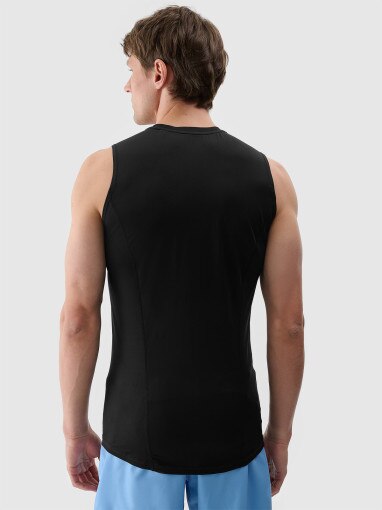 Męski top treningowy 4F 4FWSS25TFSLM461 - czarny