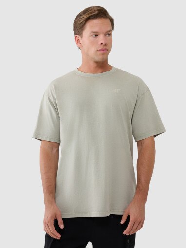 4F Męski tshirt oversize 4F 4FWSS25TTSHM1961  oliwkowy Oliwkowy
