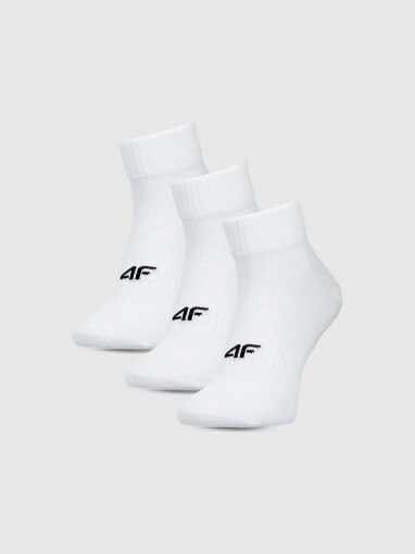 4F Męskie skarpetki basic (3pak) 4F 4FWMM00USOCM440  białe Biały