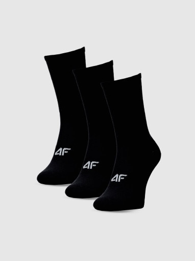 4F Męskie skarpetki basic (3pak) 4FWMM00USOCM478  czarne Głęboka czerń
