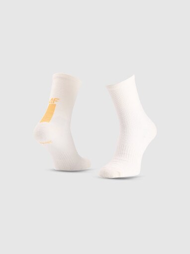 4F Męskie skarpetki trekkingowe 4F 4FRAW25UFSOM268 białe Biały