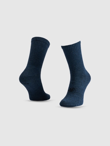 Męskie skarpetki wysokie (5-pack) 4F 4FRSS26USOCM0839 - granatowe