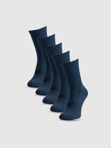 Obrazek dla: 4F Męskie skarpetki wysokie (5pack) 4F 4FRSS26USOCM0839  granatowe Granatowy