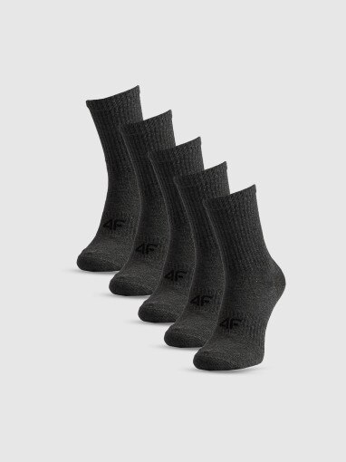 Obrazek dla: 4F Męskie skarpetki wysokie (5pack) 4F 4FRSS26USOCM0839  szare Szary