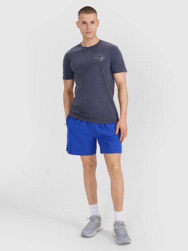 4F Męskie spodenki casual 4F 4FWSS25TSHOM533   niebieskie Niebieski