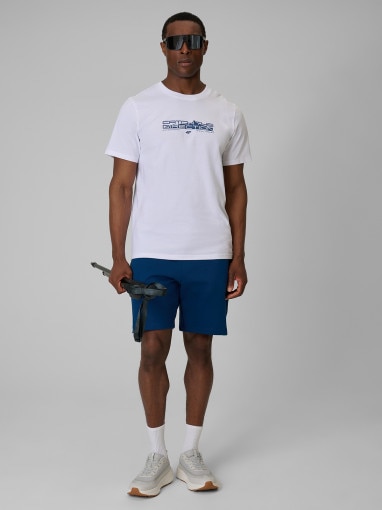  4F Męskie spodenki dresowe 4F 4FWSS26TSHOM744  turkusowe Turkusowy