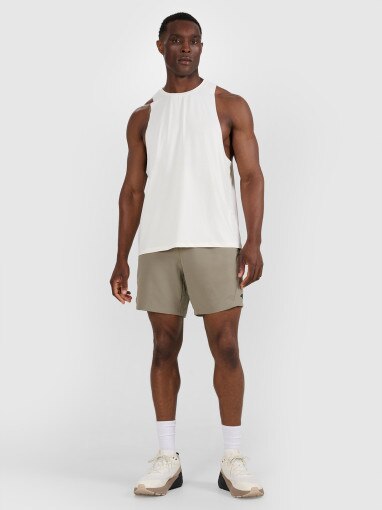 4F Męskie spodenki treningowe 4F 4FWAW25TFSHM0999 oliwkowe Khaki