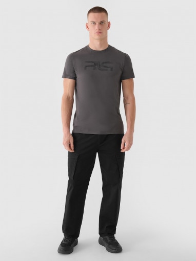 4F Męskie spodnie casual cargo 4F x RL RL9SAW24TTROM1215  czarne  Czarny
