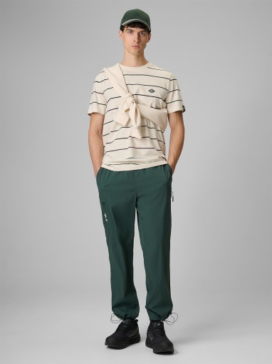  4F Męskie spodnie casual joggery 4F 4FRSS26TTROM1915  zielone Zielony