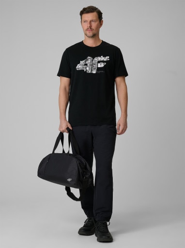  4F Męskie spodnie dresowe joggery 4F 4FRSS26TTROM1902  czarne Czarny