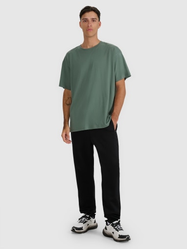  4F Męskie spodnie dresowe joggery 4F 4FWAW25TTROM1252  czarne Czarny