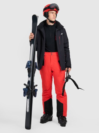 4F Męskie spodnie narciarskie 4F 4FWAW25TFTRM0928 czerwone Czerwony