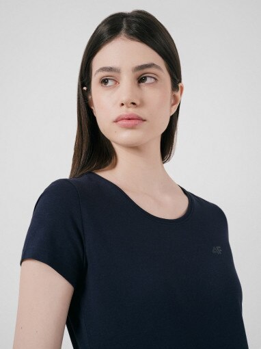 Damski t-shirt basic 4F NOSD4-TSD300 - granatowy