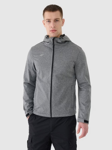 4F Męska kurtka wiatroodporna softshell 4F NOSH4SFM001B szara Szary