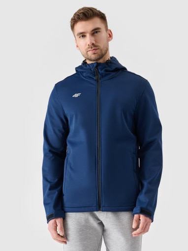 4F Męska kurtka wiatroodporna softshell 4F NOSH4SFM001B granatowa Granatowy
