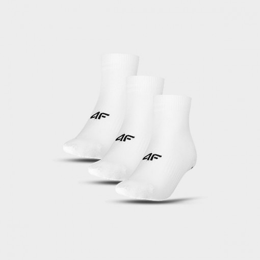 Damskie skarpety basic (3-pack) 4F 4FRAW24USOCF368 - białe